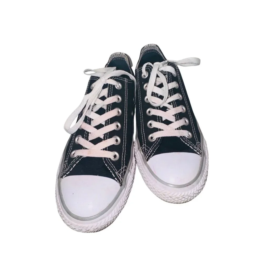 Converse Chuck Taylor All Star Low-Top Sneaker Black/White 7.5 Skater Athletic - Picture 10 of 10
